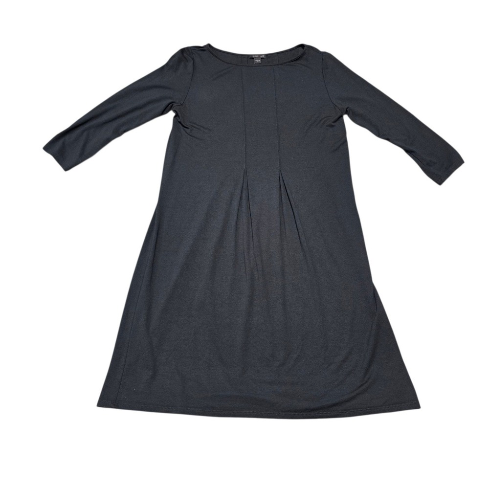 J. Jill Wearever Collection Dress Womens XS Black‎ Pleated Front Long Sleeve